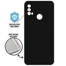 Capa para Motorola Moto E30 e E40 - Case Silicone Cover Protector Preta